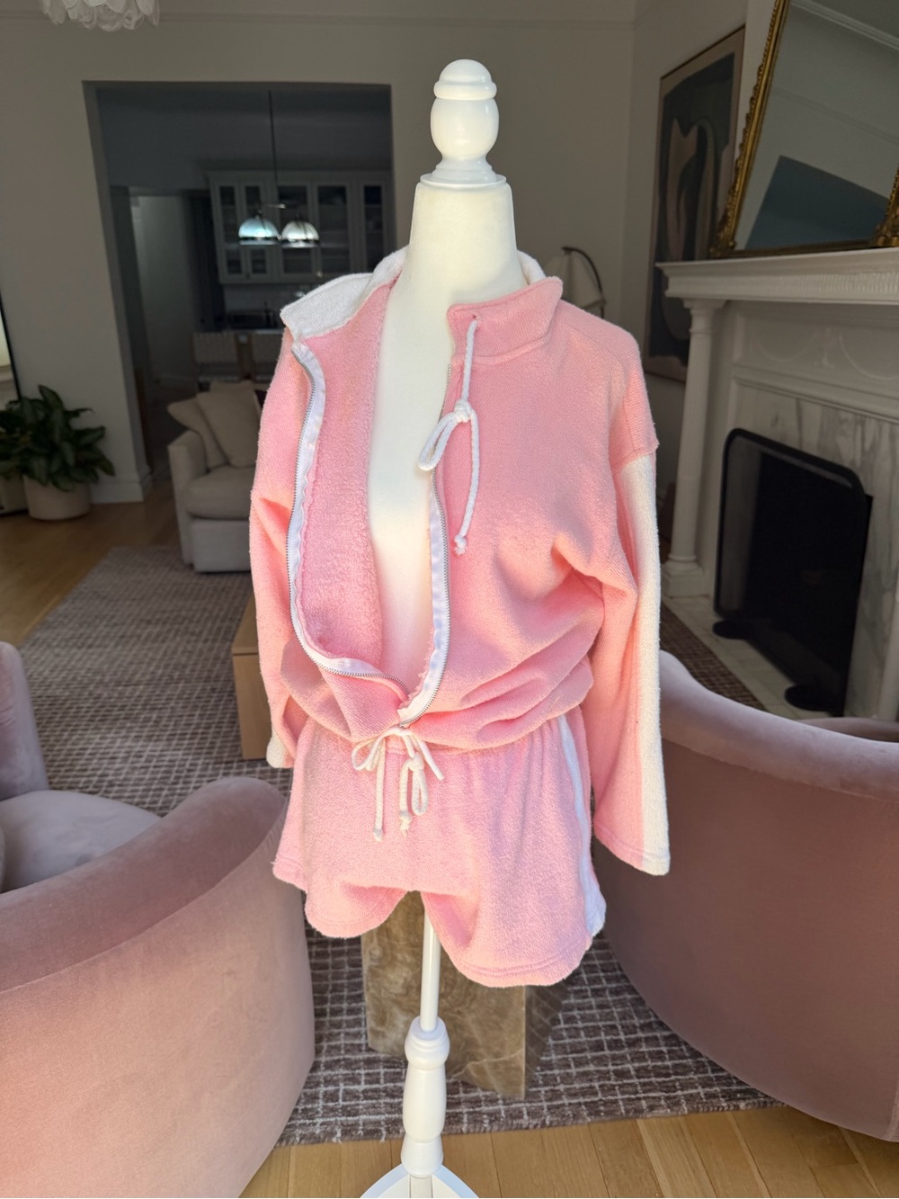 Soft Pink Pennylane Vintage Lounge Set with Drawstrings